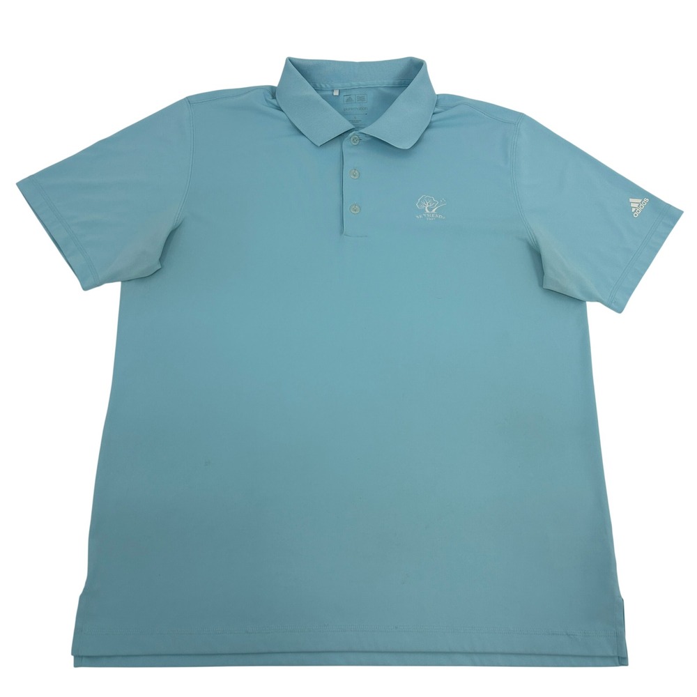Adidas Golf Polo Shirt Mens Large Light Blue Bethesda Country Club Puremotion